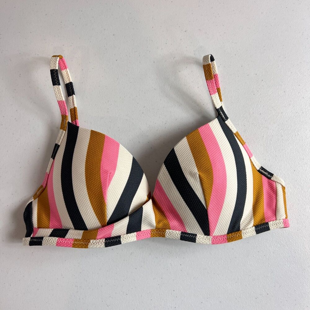 Shade & Shore Women's Bikini Top Multicolor Stripe Underwire Size 32B